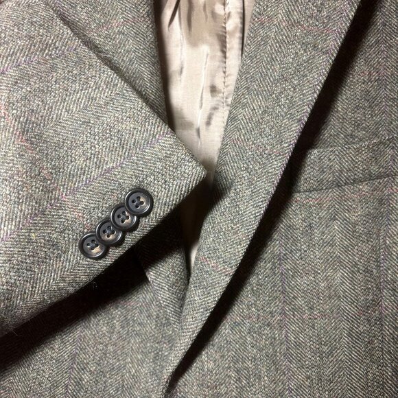 Lauren Ralph Lauren Silver Label Mens Herringbone Blazer Tweed Wool Jacket 41R - Picture 3 of 12